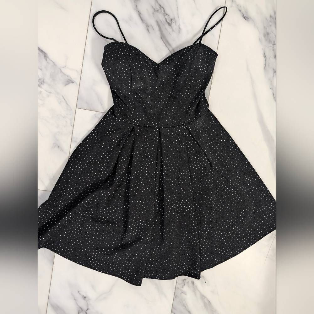 Elegant Black Polka Dot Dress